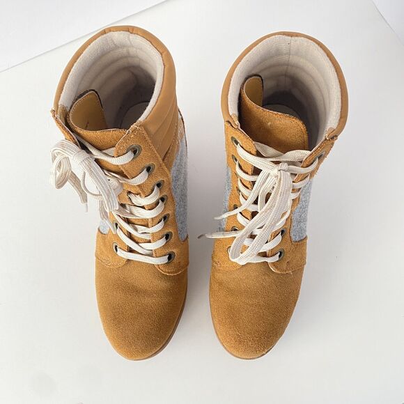 Serra Womens Boots‎ Genuine Cow Suede Leather Brown Sz 7 Urban Chic Lugged Lexie - Picture 5 of 12